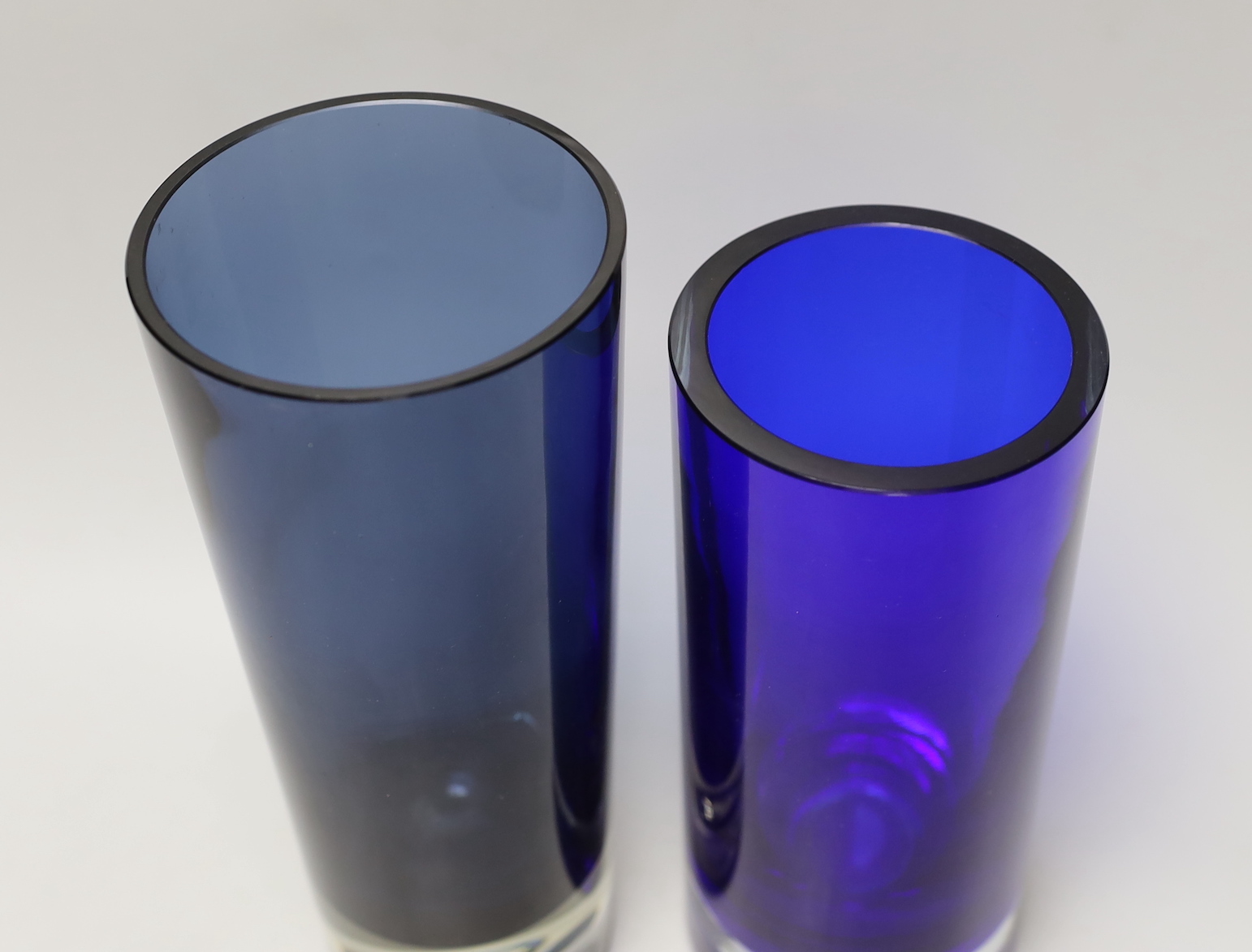 Two Italian coloured glass vases, tallest 26.5cm